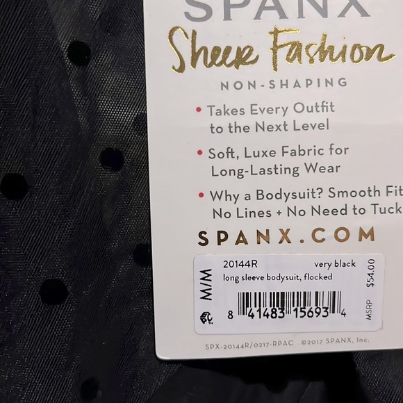 NEW SPANX - Smoothing Mesh Flocked Dot Thong Bodysuit - Picture 7 of 9